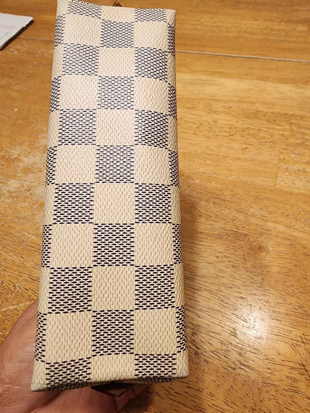 Louis Vuitton Damier Azur Small Zip Cosmetic Pouch in Cream & Light Blue
